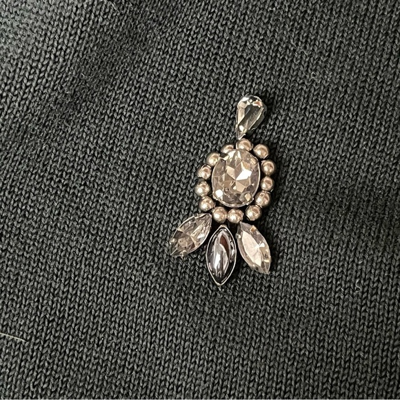 LOFT Black Embellished Button Front Cardigan Sweater Women’s Size [M] - Picture 9 of 11